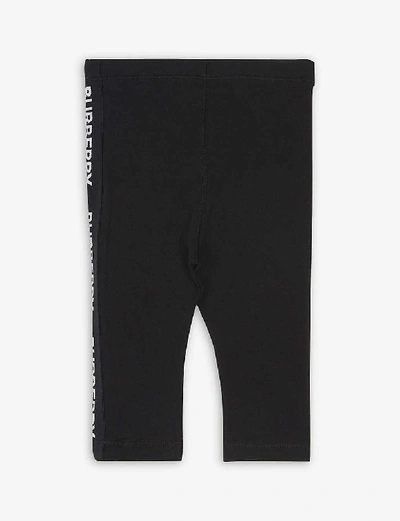 Shop Burberry Black Krista Cotton-blend Leggings 6-24 Months 12 Months