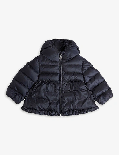 Shop Moncler Navy Odile Quilted Puffer Jacket 3-36 Months 9-12 Months