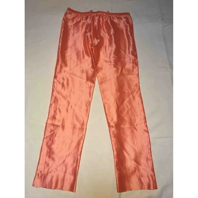 Pre-owned Donna Karan Straight Pants In Orange