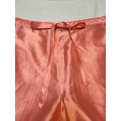 Pre-owned Donna Karan Straight Pants In Orange