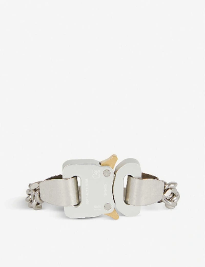 Shop Alyx River Chain-link Brass Buckle Bracelet In Gry0002-silver