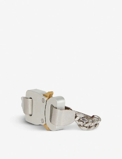 Shop Alyx River Chain-link Brass Buckle Bracelet In Gry0002-silver