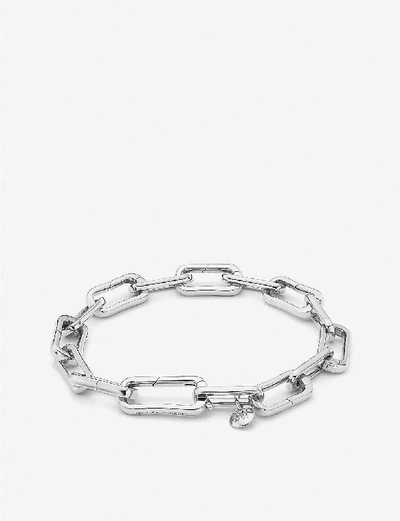 Shop Monica Vinader Women's Silver Alta Capture Sterling Silver Charm Bracelet