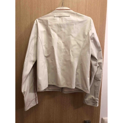 Pre-owned Prada White Leather Leather Jacket