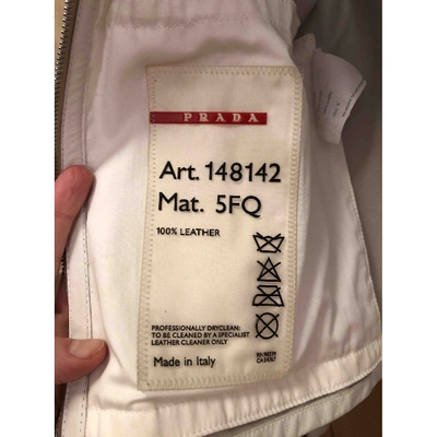 Pre-owned Prada White Leather Leather Jacket