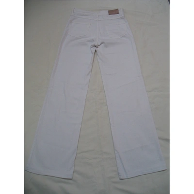 Pre-owned Gerard Darel Straight Jeans In White