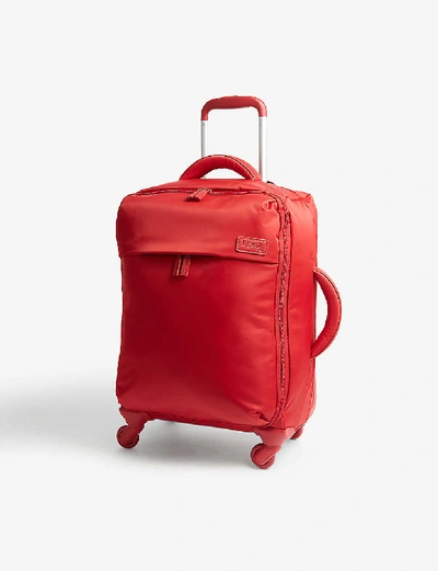 Shop Lipault Originale Plume Four-wheel Cabin Suitcase 55cm In Cherry Red