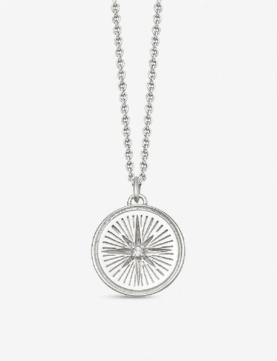 Shop Astley Clarke Women's Sterling Silver Celestial Compass Sterling Silver And Sapphire Necklace