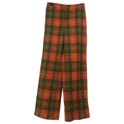 Pre-owned Burberry Multicolour Wool Trousers