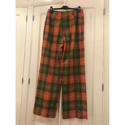 Pre-owned Burberry Multicolour Wool Trousers