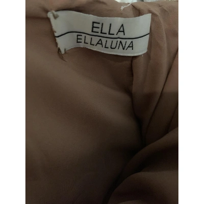 Pre-owned Ella Luna Silk Maxi Dress In Brown