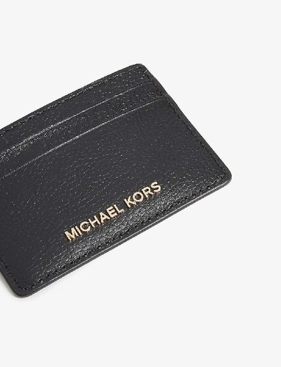 Shop Michael Michael Kors Women's Black Jet Set Leather Card Holder