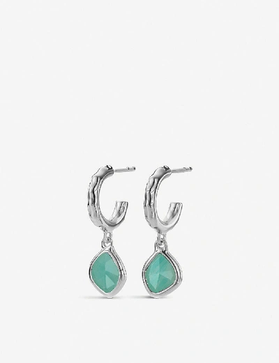 Shop Monica Vinader Siren Sterling Silver And Amazonite Hoop Earrings