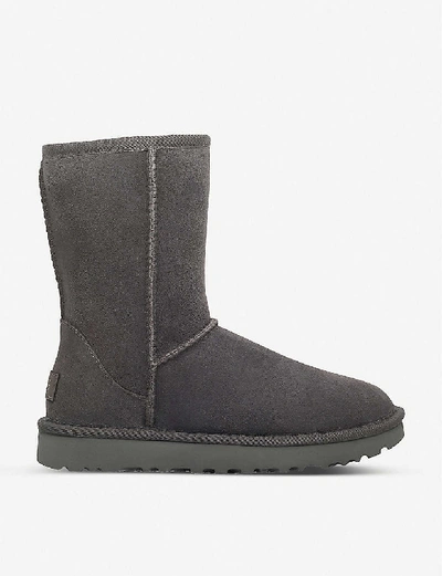 Shop Ugg Womens Grey Classic Ii Short Sheepskin Boots