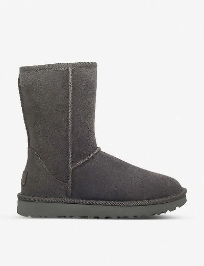 Ugg Grey Suede Ankle Boots In Gray