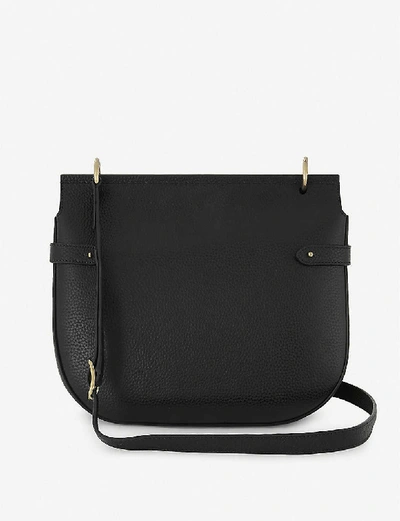 Shop Mulberry Amberley Grained-leather Shoulder Bag In Black