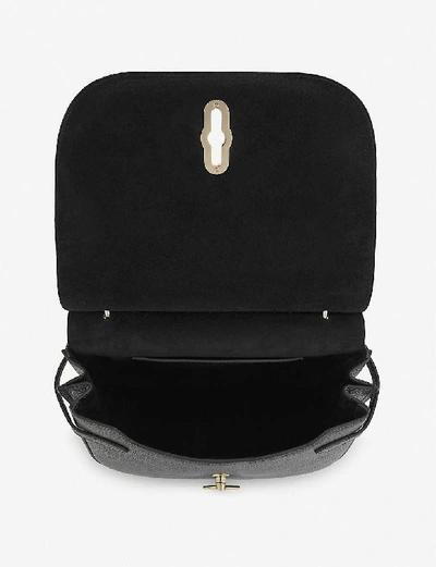 Shop Mulberry Amberley Grained-leather Shoulder Bag In Black