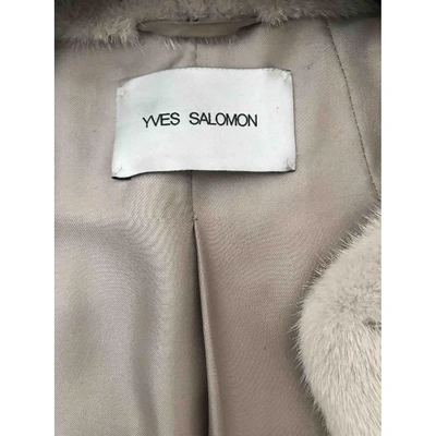 Pre-owned Yves Salomon Grey Mink Coat