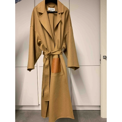 Pre-owned Loewe Camel Wool Coat