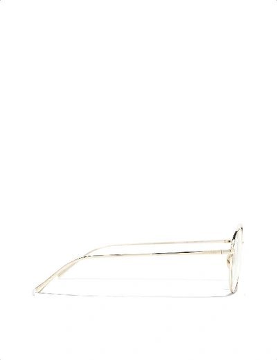 Pre-owned Chanel Womens Gold Round Eyeglasses