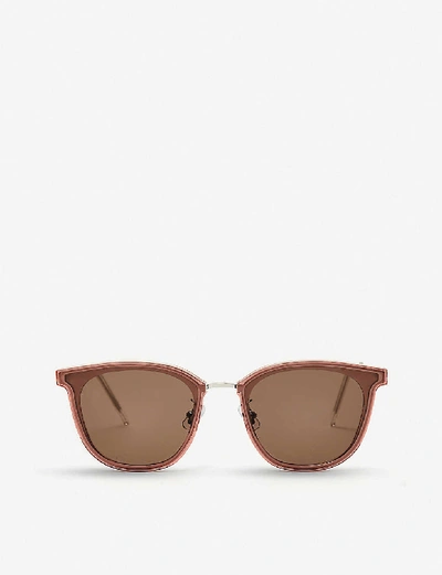Shop Gentle Monster Pixx Acetate And Stainless Steel Sunglasses In Brown