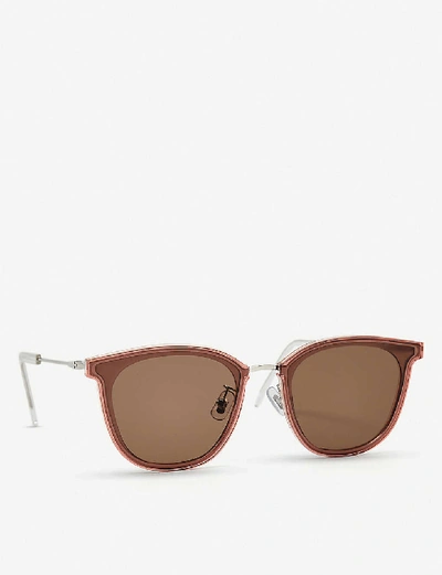 Shop Gentle Monster Pixx Acetate And Stainless Steel Sunglasses In Brown