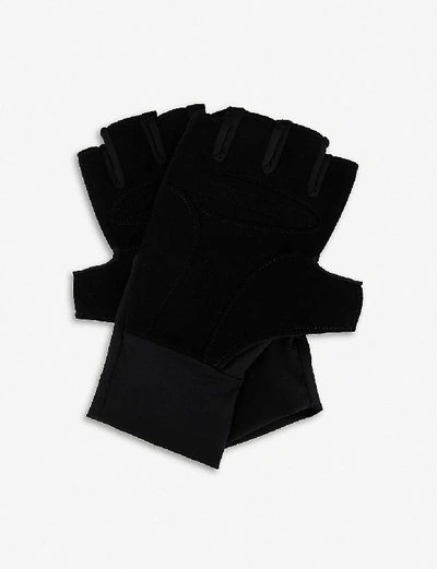Shop Adidas By Stella Mccartney Logo-print Stretch-woven Training Gloves In Dusros Black Refsil