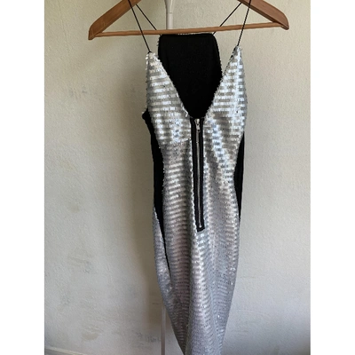 Pre-owned Nasty Gal Glitter Mid-length Dress In Silver