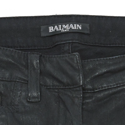 Pre-owned Balmain Black Cotton Trousers