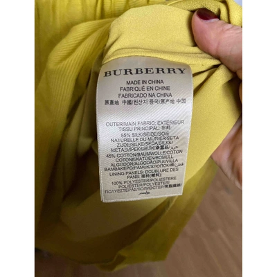 Pre-owned Burberry Silk Mid-length Dress In Yellow