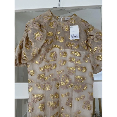Pre-owned By Malene Birger Metallic Silk Dress