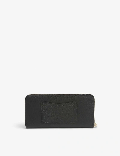 Shop Michael Michael Kors Jet Set Leather Continental Wallet In Black