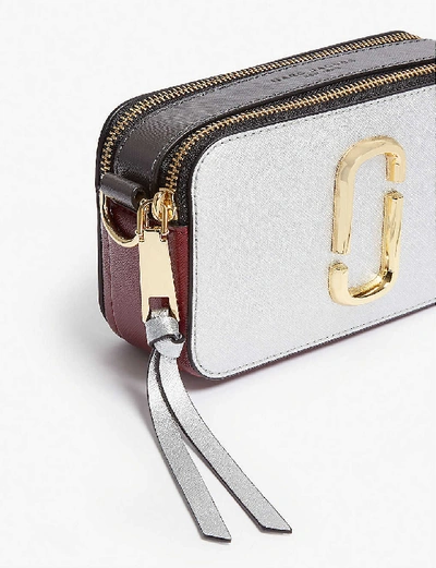 Shop Marc Jacobs Womens Silver Multi Snapshot Leather Cross-body Bag