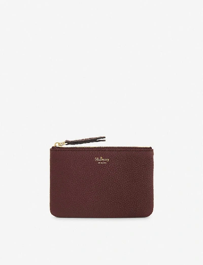 Shop Mulberry Burgundy Small Grained Leather Coin Pouch