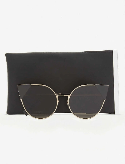 Shop Fendi Ff0190/s Lei Cat-eye Frame Sunglasses In Gold Pink