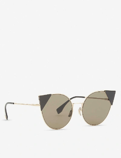 Shop Fendi Ff0190/s Lei Cat-eye Frame Sunglasses In Gold Pink