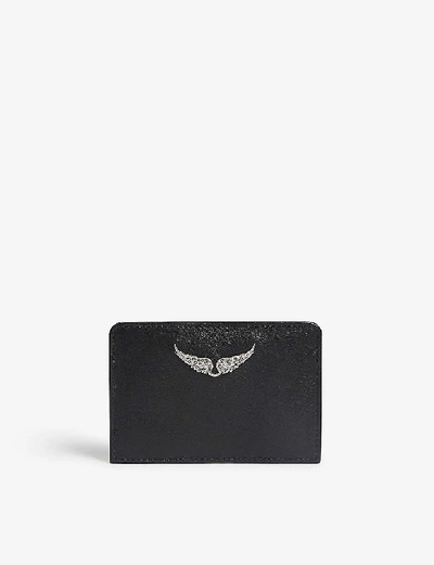 Zadig & Voltaire Kartenetui Pass Aus Schwarzem Leder In Noir