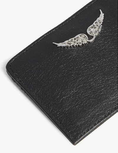 Zadig & Voltaire Kartenetui Pass Aus Schwarzem Leder In Noir
