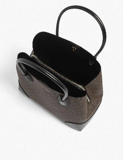 Shop Michael Michael Kors Mercer Gallery Logo Tote Bag In Brown/blk