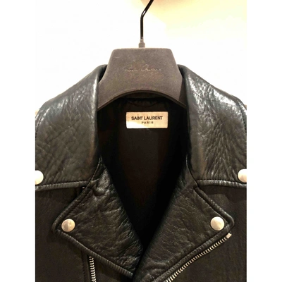 Pre-owned Saint Laurent Leather Biker Jacket In Black