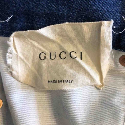 Pre-owned Gucci Navy Cotton Jeans