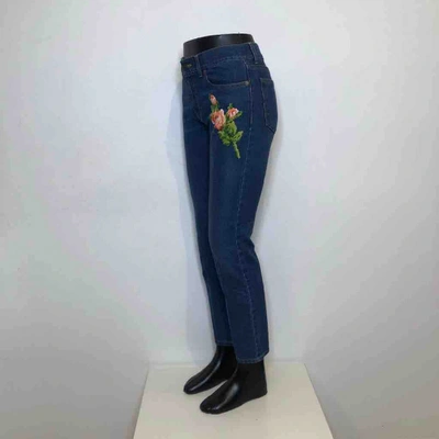 Pre-owned Gucci Navy Cotton Jeans
