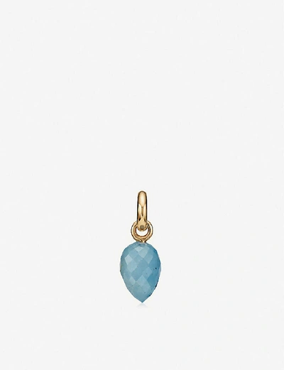 Shop Monica Vinader Fifi 18ct Gold-plated Vermeil And Aquamarine Pendant Charm