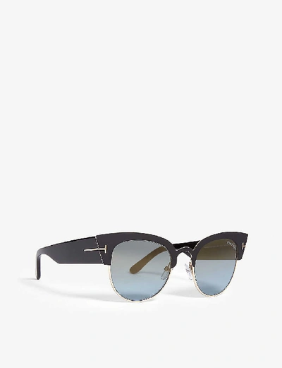 Shop Tom Ford Alexandra Cat Eye Sunglasses In Black