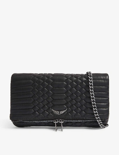 Zadig & Voltaire Womens Noir Rock Quilted Leather Clutch 1 Size | ModeSens