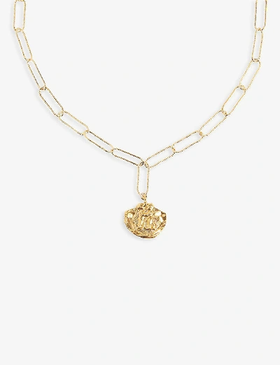 Shop Alighieri Paolo And Francesca 24ct Gold-plated Bronze Necklace