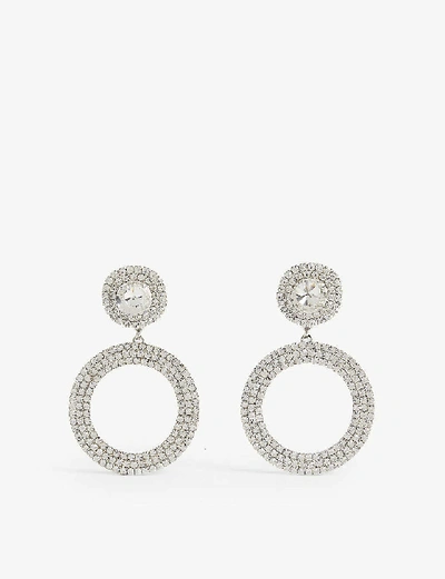 Shop Alessandra Rich Crystal Hoop Earrings