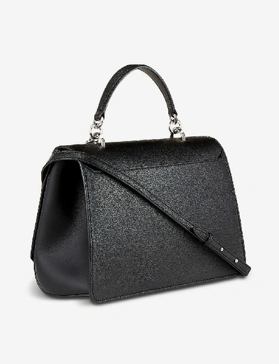 Shop Jimmy Choo Madeline Leather Top-handle Bag In Black
