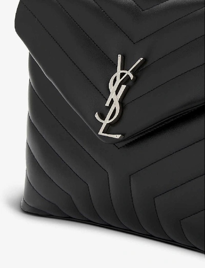 Shop Saint Laurent Women's Black Loulou Medium Quilted Leather Shoulder Bag