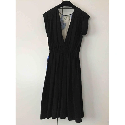 Pre-owned Vionnet Silk Mid-length Dress In Black